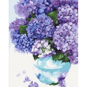 Large  hydrangea number painting kit with frame