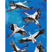 Flighting birds number painting kit with frame