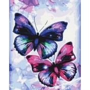 Butterfly number painting kit with frame